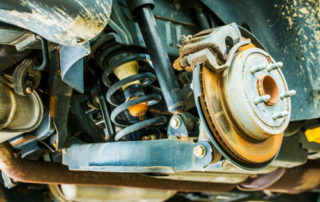 Photo of Disc Brakes and Suspension on a Car