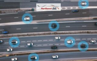 Image of Cars on Highway with Some Circled in Blue